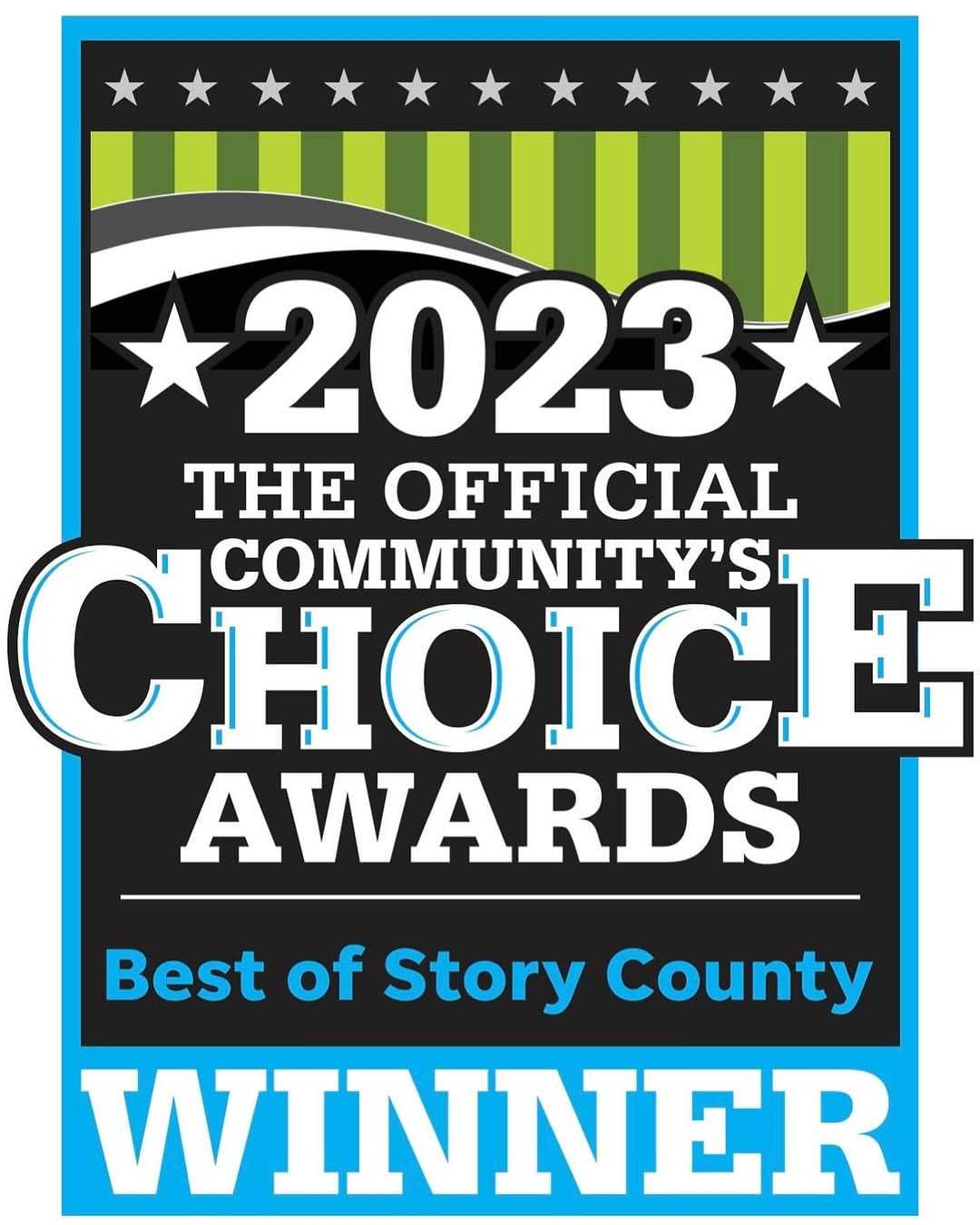 Community Choice Awards 2023: Best of Story County Winner badge.
